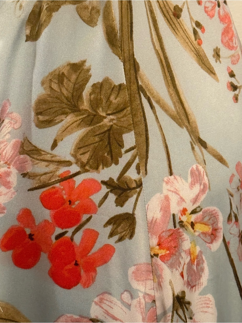 Lulu's Soft Sage Floral Belt Tie Maxi Dress with Coral Accents - Picture 11 of 14